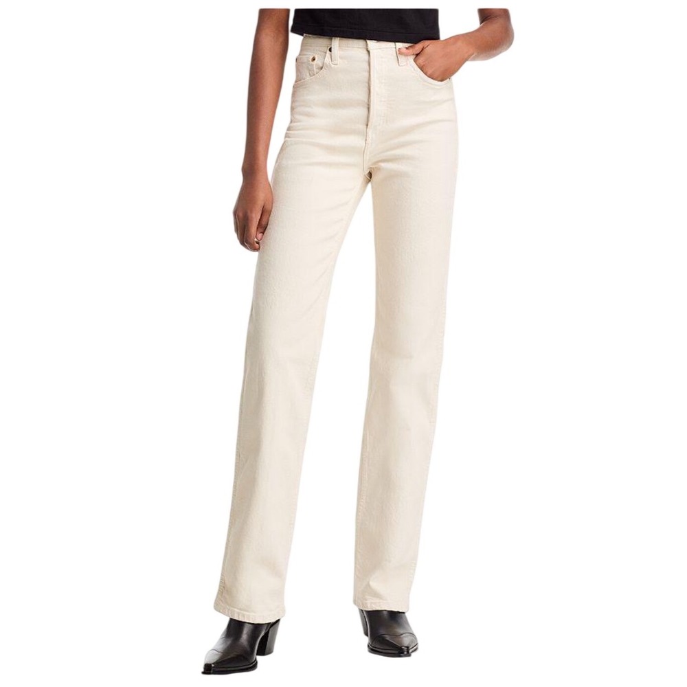 NWT‎ Re/Done 90's High Rise Loose Jeans Ecru Size 24 $285